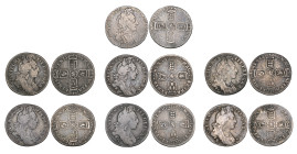 William III, sixpences of provincial mints (6), comprising: 1696 C (E.S.C. 1268; S. 3522), 1697 C (E.S.C. 1275; S. 3540), 1697 E (E.S.C. 1281; S. 3534...