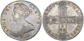Anne, Before Union with Scotland, crown, 1703 VIGO, first bust, edge reads TERTIO (E.S.C. 1340; S. 3576), lightly haymarked and with a few surface scu...