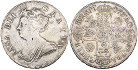 Anne, halfcrown, 1707 roses and plumes, edge reads SEXTO (E.S.C. 124; S. 3582), sometime cleaned and with a few marks, good fine

Estimate: 100 - 15...