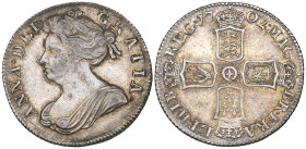 Anne, Before Union with Scotland, shilling, 1702, first bust, rev., plain (E.S.C. 1385; S. 3583), good very fine and toned

Estimate: 400 - 500