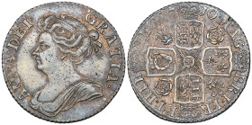 Anne, shilling, 1710 roses and plumes, third bust (E.S.C. 1403; S. 3614), light flan flecks on obverse, extremely fine and toned

Estimate: 350 - 45...