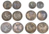 Anne, set of 4 small silver coins, 1706, comprising fourpence, threepence, twopence and penny (E.S.C. 1475; S. 3599), very fine to good very fine; tog...