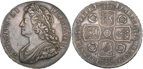 George II, young head, crown, 1741 roses (E.S.C. 1666; S. 3687), very fine to good very fine, lightly toned

Estimate: 800 - 1000