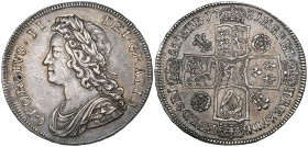 George II, young head, halfcrown, 1731 roses and plumes (E.S.C. 1674; S. 3692), sometime cleaned, very fine or better

Estimate: 200 - 300