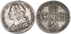 George II, young head, shilling, 1728, rev., plain (E.S.C. 1698; S. 3699), good fine, scarce

Estimate: 120 - 150