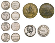 George II, Battle of Culloden, 1746, pinchbeck medal, Duke on horseback, rev., battle scene, (Eimer 605), extremely fine; together with George III, si...