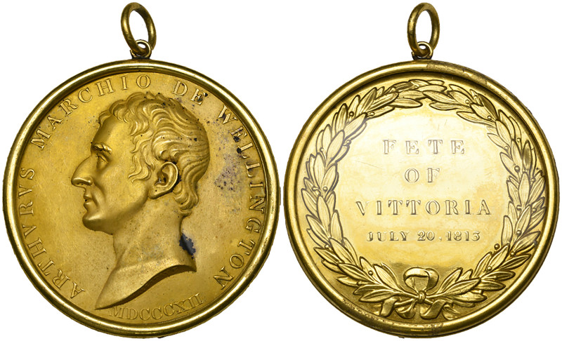 George III, Fete at Vauxhall Gardens, 1813, pair of copper-gilt clichés, by Hall...