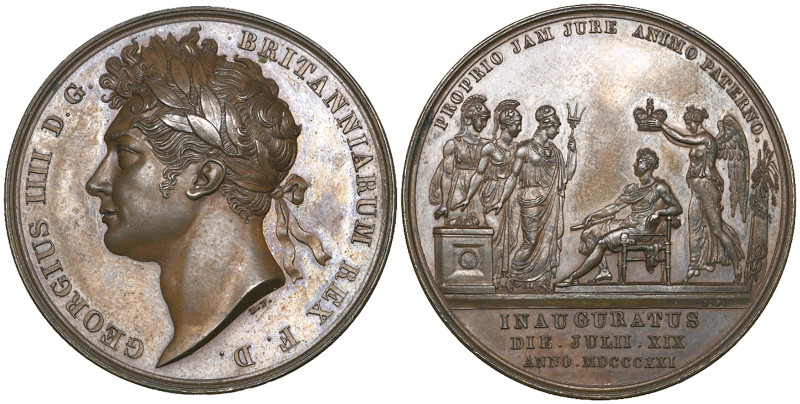 George IV, Coronation, 1821, official bronzed copper medal, by Benedetto Pistruc...