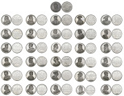 George IV, Kings and Queens of England, a set of white metal medals depicting monarchs from William I to George IV by Thomason, 1830s, lacking Henry V...