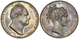 William IV, Coronation, 1831, official silver medal, by William Wyon, bare head right, rev., diademed bust of Adelaide, Queen Consort, right, 33mm (B....