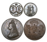 Victoria, Golden Jubilee, 1887, official Royal Mint bronze medal, 77mm (B.H.M. 3219; Eimer 1733), a few carbon and verdigris spots, extremely fine, un...
