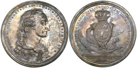 Mexico, Carlos IV (1788-1808), Proclamation in Mexico City, 27 December 1789, silver medal, by G.A. Gil, large bust right, wearing neck badge of the O...