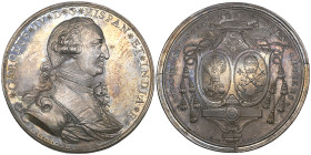 Mexico, Carlos IV, Proclamation in Guadalajara, undated [1789], Bishopric issue, silver medal, by Gil, King’s bust right wearing sash, full signature ...