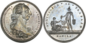 Philippines, Carlos III (1759-88), Encouragement of Commerce & Industries in the Philippine Islands, silver medal, undated [1785], by J. Gabriel Gil, ...