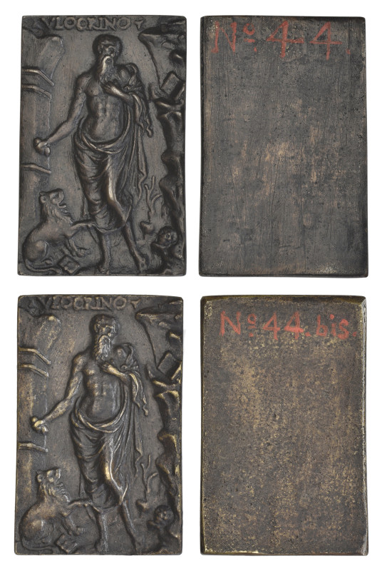 Ulocrino (Riccio workshop (?), early 16th century), St. Jerome, two bronze plaqu...