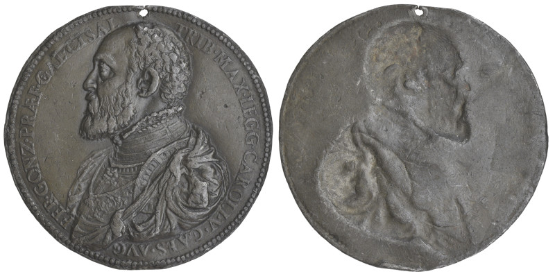 Italy, Ferrante Gonzaga (1506-57, as ambassador of Charles V), uniface lead meda...