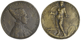 Italy, Venice, Pasquale Malipiero (Doge of Venice, 1392-1452-64), bronze medal by Marco Guidizani (fl. 1454-62), bust right in ducal robes and cap, re...
