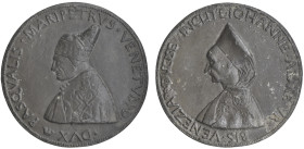 Italy, Venice, Pasquale Malipiero (Doge of Venice, 1392-1452-64), lead medal by Pietro da Fano (fl. 1452-64), bust left in ducal robes and cap, rev., ...