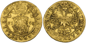 Austria, Salzburg, Johann Jakob Kheun von Belasi (1560-1586), 2 ducats, 1568, 6.91g (F. 634), slightly buckled and some surface dirt, very fine to goo...