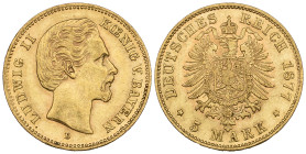 g Germany, Bavaria, Ludwig II, 5 marks, 1877 D (J. 195; F. 3767) good very fine

Estimate: 250 - 350