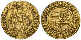 Hungary, Sigismund (1387-1437), ducat, undated, Kremnitz mint, rev., St Ladislas, K – F in field (for János Falbrecht), 3.52g (Lengyel 18/20; F. 9), v...