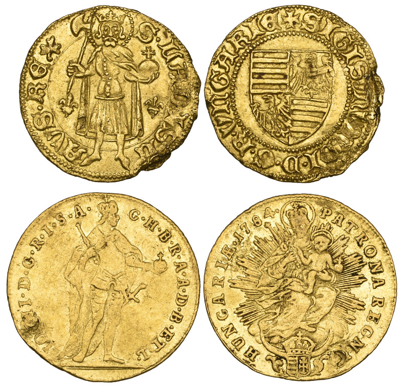 Hungary, Sigismund, goldgulden, Kassa mint (1387-89), rev., St Ladislas with two...