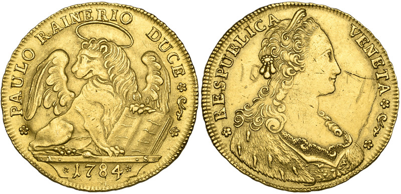 Italy, Venice, Paolo Renier (1779-89), 10 zecchini, 1784, struck in gold from di...