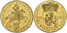 Low Countries, Utrecht, 14 gulden, 1760, 9.95g (F. 288), extremely fine, with some original mint colour Ex Wolff-Metternich Collection, Morton & Eden,...