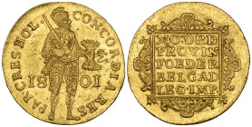 Low Countries, Batavian Republic, ducat, 1801, Holland issue, 3.48g (F. 318), good extremely fine

Estimate: 300 - 350