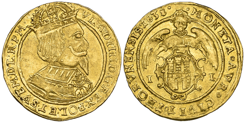 ‡ Poland, Thorn, Ladislaus IV (1632-48), ducat, 1638, oval City arms, angel with...