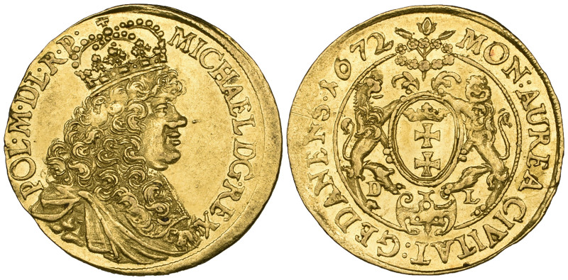 ‡ Poland, Danzig, Michael Korybut (1669-73), ducat, 1672, crowned bust right wea...