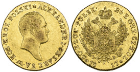g Poland, Alexander I of Russia (1815-25), 50 zlotych, 1817, 9.80g (F. 105), rim bruise below bust, very fine

Estimate: 1000 - 1500