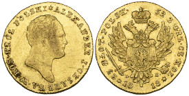 Poland, Alexander I of Russia, 25 zlotych, 1818, 4.89g (F. 106), light scuffs on obverse, good fine, reverse very fine

Estimate: 600 - 800