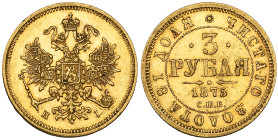 g Russia, Alexander II, 3 roubles, 1875 (F. 164), surface scuffs, good very fine

Estimate: 350 - 450