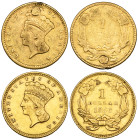 U.S.A., gold dollar, 1856, slanting 5 in date, good very fine; with another, 1874, plugged and has been mounted (2)

Estimate: 120 - 150