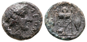 Sicily. Leontinoi circa 405-402 BC. Tetras Æ