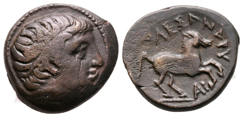 Kings of Macedon. Uncertain mint. Alexander III "the Great" 336-323 BC. 
Bronze...