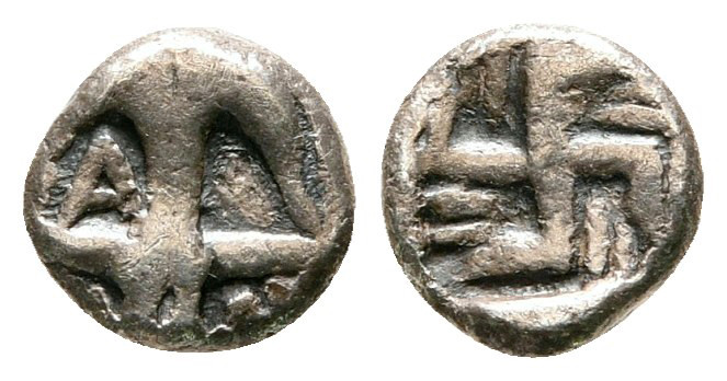 Thrace. Apollonia Pontica circa 540-530 BC. 
Hemiobol AR

7 mm, 0,38 g


...