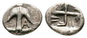 Thrace. Apollonia Pontica circa 540-530 BC. Hemiobol AR