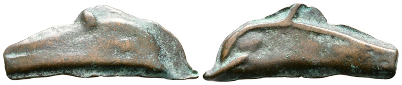 Scythia. Olbia circa 437-410 BC. 
Cast dolphin Æ

28 mm, 2,14 g



very f...