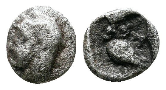 Western Asia Minor. Uncertain mint circa 500-450 BC. 
Tetartemorion AR

6 mm,...