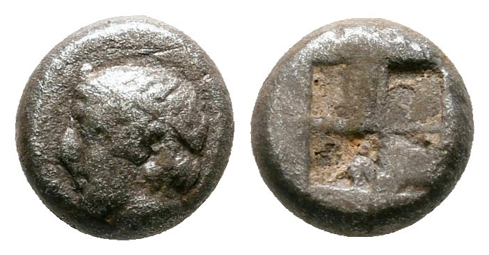 Lesbos. Uncertain mint circa 500-450 BC. 
BI 1/12 Stater

7 mm, 0,60 g


...