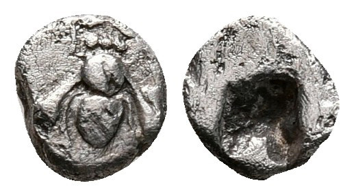 Ionia. Ephesos circa 500-420 BC. 
Tetartemorion AR

5 mm, 0,26 g



very ...