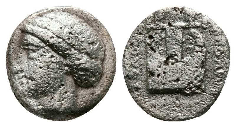 Ionia. Kolophon circa 389-350 BC. 
Diobol AR

10 mm, 0,99 g



nearly ver...