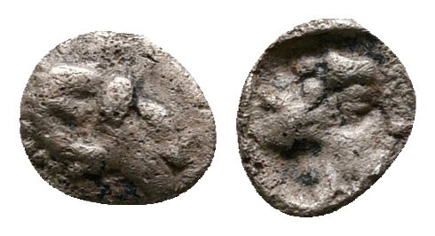 Caria. Uncertain mint circa 450-400 BC. 
Tetartemorion AR

5 mm, 0,21 g


...