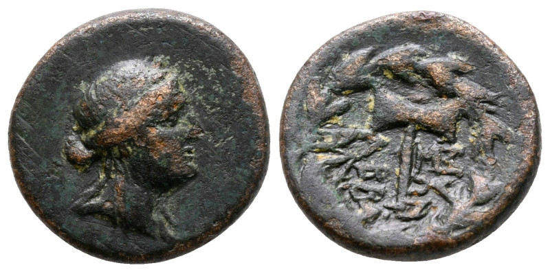 Phrygia. Abbaitis circa 200-0 BC. 
Bronze Æ

15 mm, 2,94 g



very fine