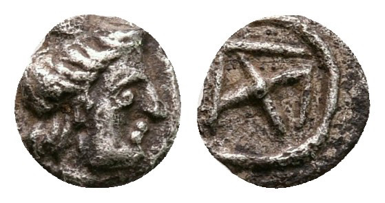 Cyprus. Salamis. Pnytagoras (?) 351-332 BC. 
Tetartemorion AR

6 mm, 0,17 g
...