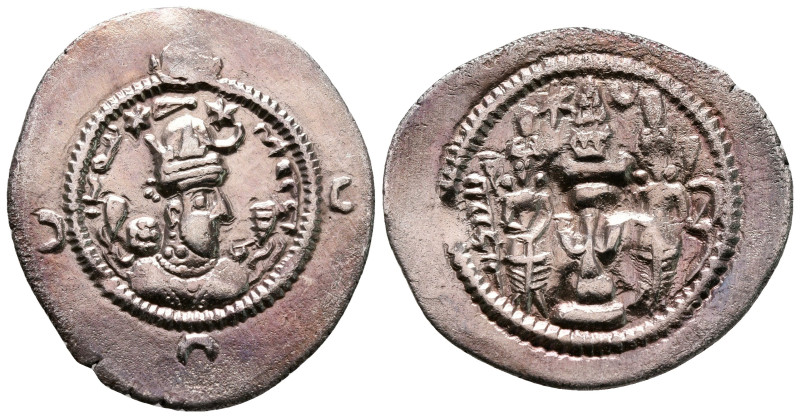 Sasanian Kingdom. Khusro I AD 531-579. 
Drachm AR

30 mm, 3,97 g



very ...