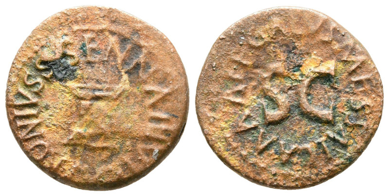 Augustus 27 BC-AD 14. Rome
Quadrans Æ

17 mm, 2,36 g



fine