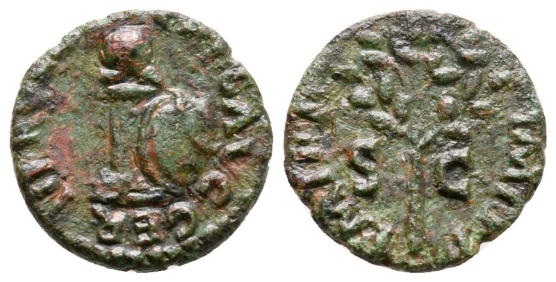 Nero AD 54-68. Rome
Quadrans Æ

14 mm, 1,29 g



very fine